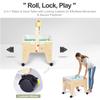 KRAND Kids Water & Sand Sensory Table, Toddlers Outdoor Activity Table with Lockable Casters & Transparent Plexiglass Overlay for Doodling & Water Toys Adhesion view 3