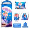 ETGLCOZY Kids Sleeping Bag with Pillow - Larger Toddler Nap Mat - Slumber Bag for Girls Boys, Washable, Roll up, Perfect for Camping Backpacking Daycare Preschool Travel Sleepover Ages 3-12 Years view 2