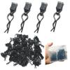 60PCS ZQToday Universal RC Body Clips with Pull Tabs for All 1/8 1/10 1/12 Scale Traxxas Redcat Axial Arrma HSP HPI Himoto Tamiya RC Car Body Clips(1.2mm Rod Black Clips and Tabs) view 1
