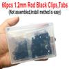 60PCS ZQToday Universal RC Body Clips with Pull Tabs for All 1/8 1/10 1/12 Scale Traxxas Redcat Axial Arrma HSP HPI Himoto Tamiya RC Car Body Clips(1.2mm Rod Black Clips and Tabs) view 3