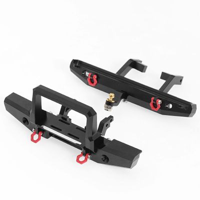 BOLIDORC Aluminum Bumper for 1/18 Scale RC Crawler Car TRX4M Defender Upgrade Parts (Front and Rear Bumper)