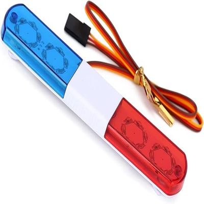 1/10 RC Car Simulation Police Lights Multi-Function Flash LED Lamp Nine Flashing Light Modes for 1/8 Crawler Off Road Rally Truck Cars HSP Traxxas Tamiya RC4WD (red, 145mm)