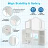 Pemberly Row Vanity Desk and Chair Set, Safe White MDF, Tri-Fold Mirror, Ergonomic Kids Seat, 2-in-1 Makeup and Writing Desk, Rounded Edges, Anti-Slip Feet, Storage Compartments for Ages 3+ view 4