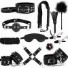 Novelty 12 Piece Leather Strength Training Combination Set, Hand, Leg, and Hip Exercise Accessories [Black], Fun Dice Racket Tool, Couple Gift view 1