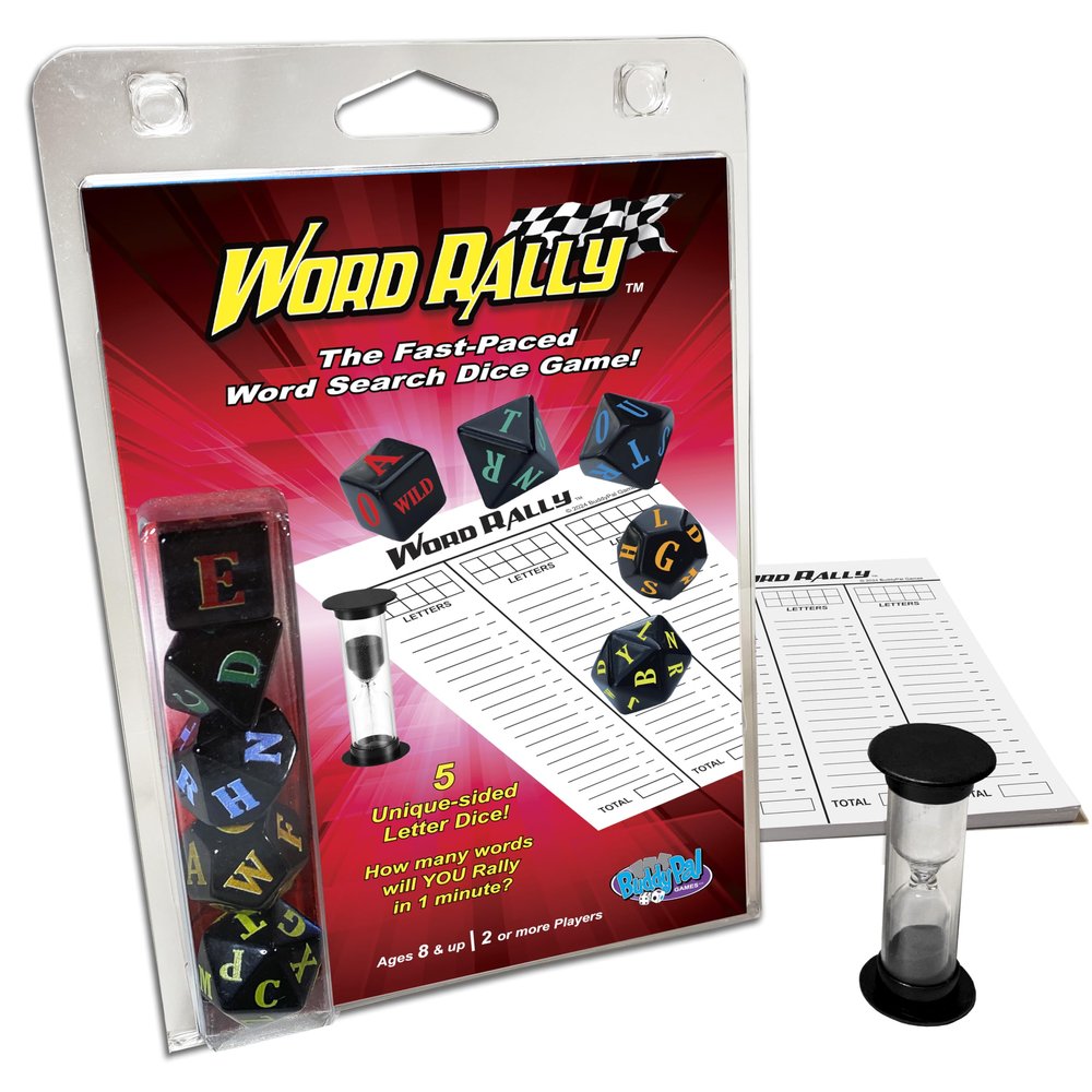 Buddypalgames Word Rally - The Fun Fast-paced Word Search dice Game. Ages 8 and up. 2 or More Players!