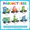 2 Set/24 Pcs Magnetic Dinosaur Animal Train Set Montessori Toys for Toddlers Wooden Dinosaur Animal Preschool Learning Activities Educational Sensory Easter Basket Stuffers Birthday Gifts view 2
