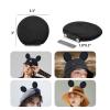 4 Pcs Magnetic Mouse Ears for Hats, Removable Magnet Minni Ear for Cap, Interchangeable Mouse Ears for Baseball Hat, Clip-On Hat Accessory, Adults and Kids, for Theme Parks Halloween Christmas Black view 2