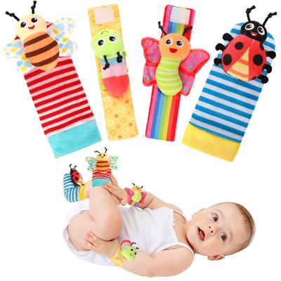 Baby Toys for 0-12 Months Newborn Boys and Girls Gifts Wrist Rattle Socks for Babies 0-6 Months Infant Girl Boy Toys for Babies 3-6 Months Shower Gifts Baby Essentials (Multicolored)