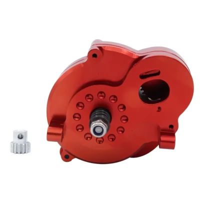 Compatible with MN128 MN86 MN86K MN86KS G500 1/12 RC for Rock Crawler Truck Upgrade Parts CNC Transmission Gearbox Motor Gear RC Car Accessories(Red)