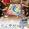 KUJKBFWJ for MTG Playmat in Storage Bag, Commander Board Game Play Mat Desk Pad, Hand-Painted Stitched Edges Aged Map 23.6x13.8 in,Ideal for TCGCCGRPG Game Playmat, Colorful Dolphin view 2