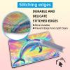 KUJKBFWJ for MTG Playmat in Storage Bag, Commander Board Game Play Mat Desk Pad, Hand-Painted Stitched Edges Aged Map 23.6x13.8 in,Ideal for TCGCCGRPG Game Playmat, Colorful Dolphin view 4