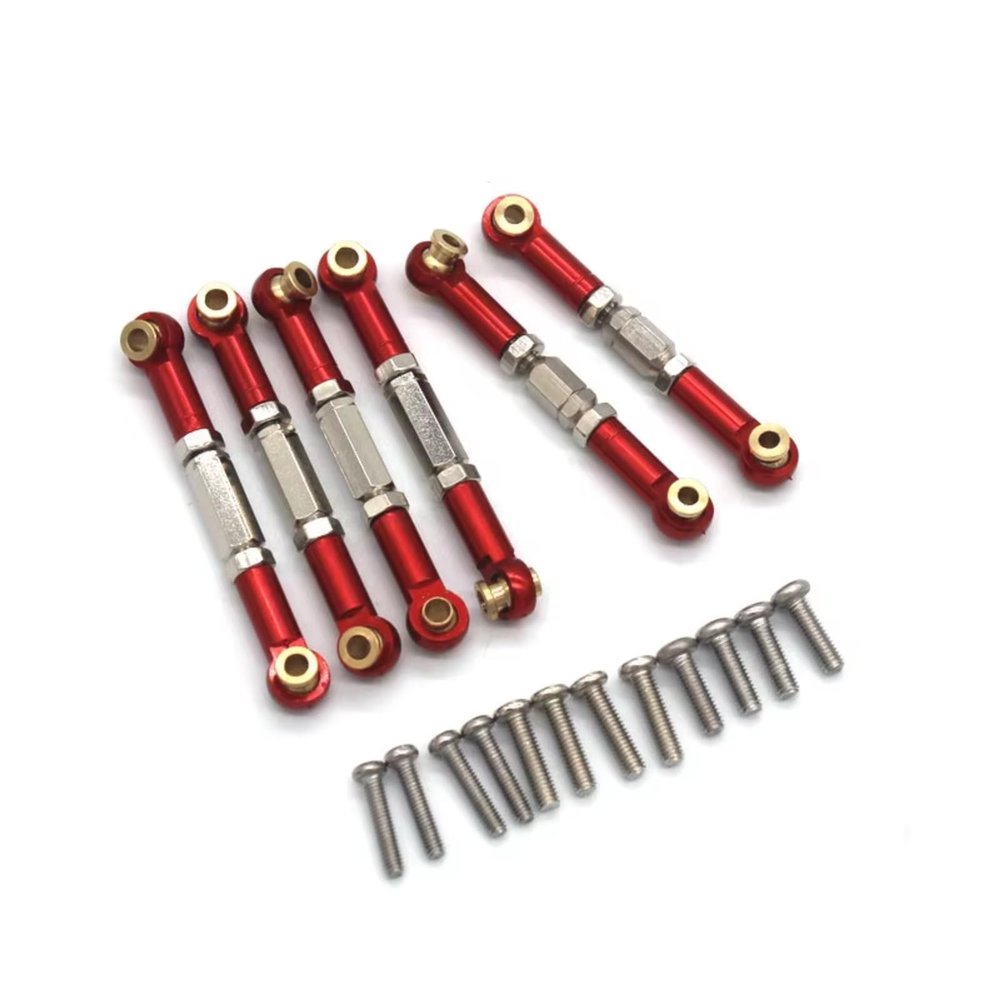 RC Car Accessories For Gladiator For ZD MT16 MT14R PT14R BX12 X12S 1/14 Metal Adjustable Tie Rod Remote Control Car Accessories Upgrades And Replacements(Red)
