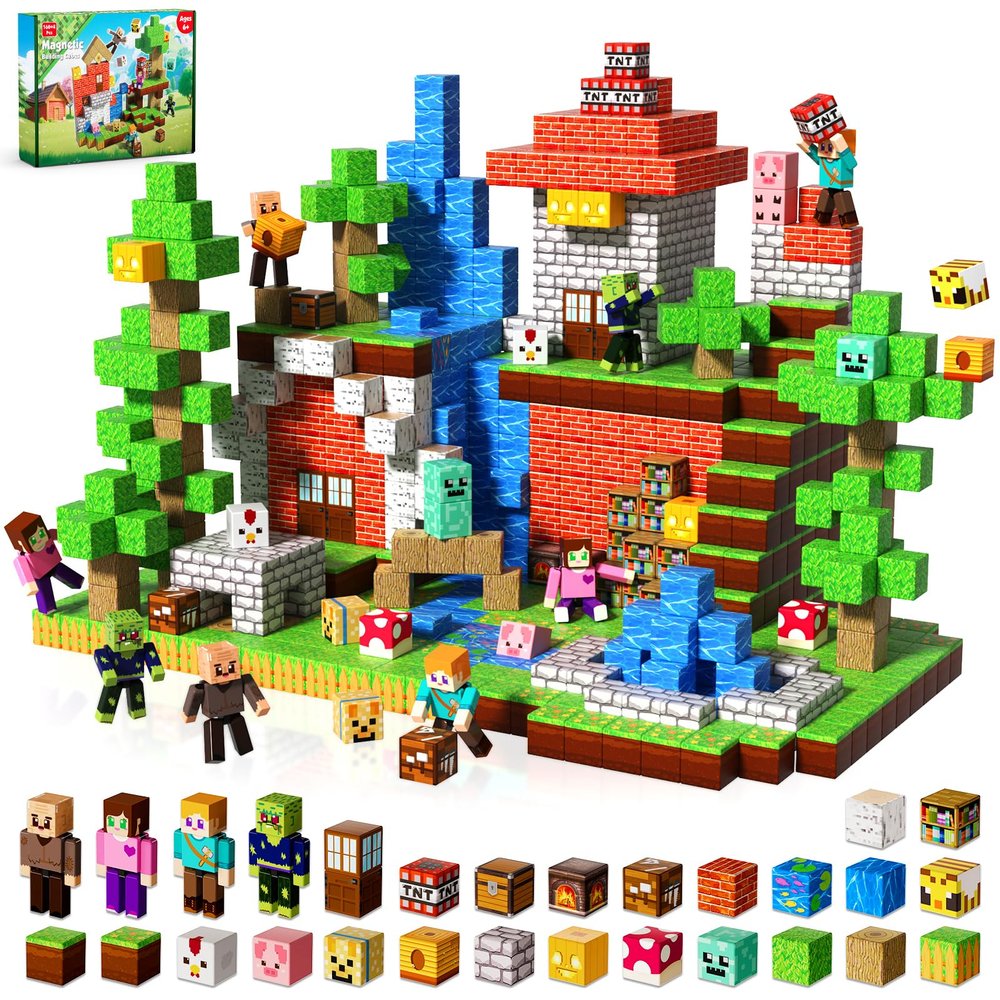 160 Pcs Magnetic Blocks - Magnetic Building Blocks for Kids Ages 4-8, Magnet Cubes Stacking Toy, Classroom STEM Toys, Birthday Gift for 3+ Year Old Boys Girls (Patent Pending)