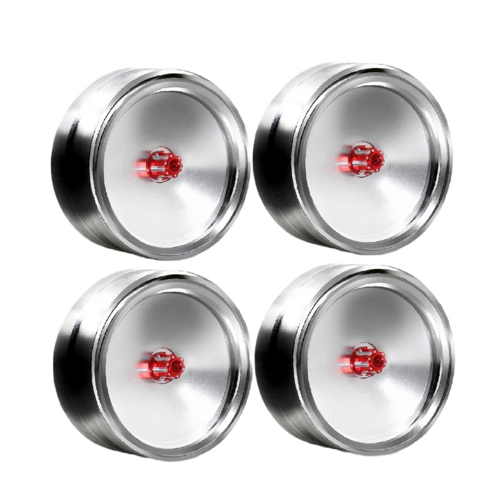4pcs 1. 9inch Beadlock Metal Wheel Hub Rim for 1/10 Scale RC Crawler Compatible with 90046 AXI03007 and Similar Models