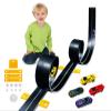 15 Ft Flexible Race Car Track for Kids,Flex Track Starter Set Compatible with Hot Wheels and Diecast 1/64th Cars,Portable Racetrack Roll Up Race Track with 4 Racecars and Suction Cups view 1