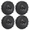 12mm Hex 1 9 Beadlock Wheels and Tires 120mm 4 72inch Height with Foam Inserts Fits 1 10 Scale RC Crawler Compatible with 90047 II Models(1set Black) view 1