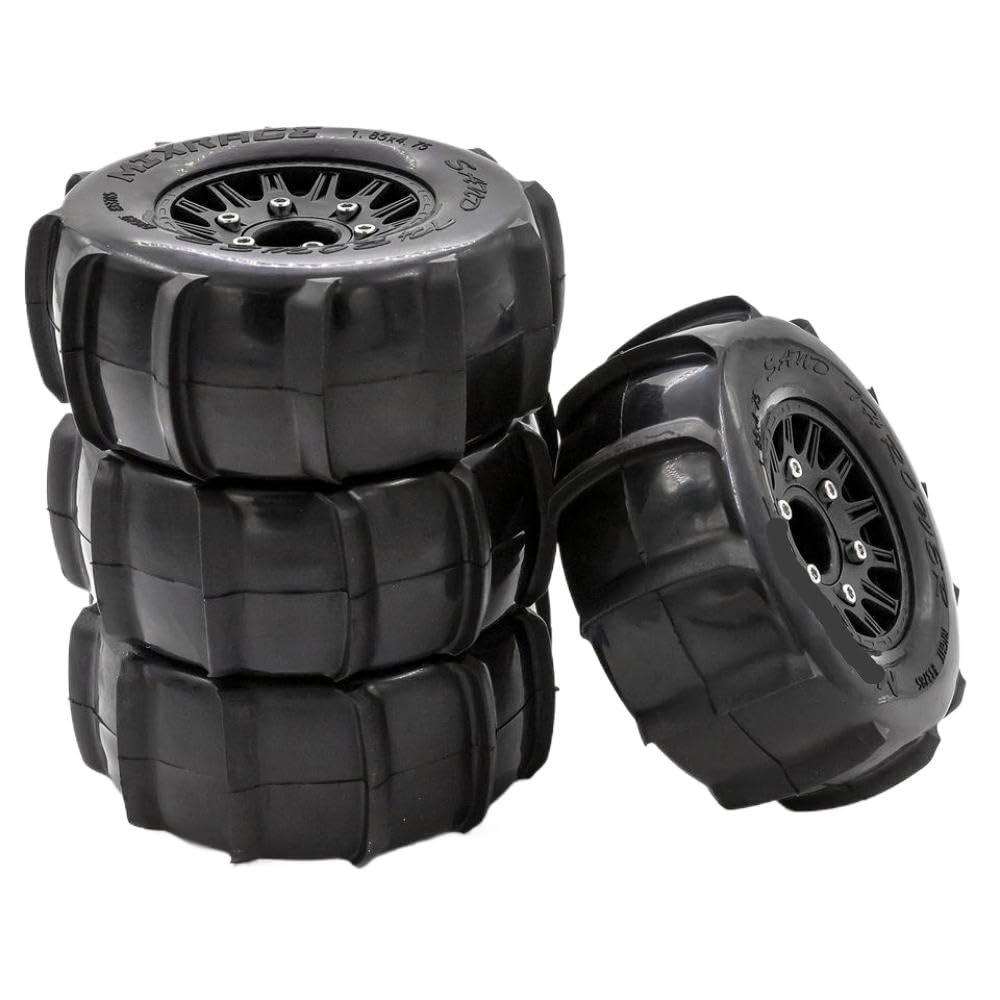 4PCS 2. 2" 3. 0" Sling Shot Sand Snow Wheel Tires Compatible with 1 10 Scale RC Short Course Trucks Such As 22S DR10 i and Similar Models