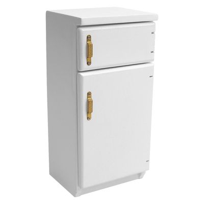 1/12 Scale Dollhouse Refrigerator Miniature Fridge Kitchen Furniture Wooden Doll House Mini Accessories Living Room Dining Decoration Modern Playhouse Decor Prop Model, White (2.4x2.1 x5.2inch)