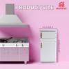 1/12 Scale Dollhouse Refrigerator Miniature Fridge Kitchen Furniture Wooden Doll House Mini Accessories Living Room Dining Decoration Modern Playhouse Decor Prop Model, White (2.4x2.1 x5.2inch) view 2