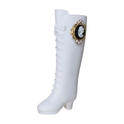 1/6 Scale Female Figure Boots High Heeled Shoes,Doll Accessories,Sturdy,Trendy,Miniature Action Figure Shoes for 12" Figures, White
