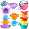 10 Pcs Bath Toys for Kids Ages 1-3, Bathtub & Pool Water Toys for Toddlers 1-3 & Babies 12-18 Months, Water Table Accessories with Floating Ducks, Stacking Cups & Pouring Fun for Boys Girls view 1