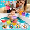 10 Pcs Bath Toys for Kids Ages 1-3, Bathtub & Pool Water Toys for Toddlers 1-3 & Babies 12-18 Months, Water Table Accessories with Floating Ducks, Stacking Cups & Pouring Fun for Boys Girls view 2