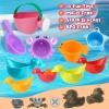 10 Pcs Bath Toys for Kids Ages 1-3, Bathtub & Pool Water Toys for Toddlers 1-3 & Babies 12-18 Months, Water Table Accessories with Floating Ducks, Stacking Cups & Pouring Fun for Boys Girls view 4
