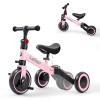 Winfire 3-in-1 Adjustable Toddler Balance Bike & Convertible Trike for Kids 2-5 Years, with Foldable Rear Wheels & Removable Pedals, Pink view 1