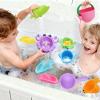 10 Pcs Bath Toys for Kids Ages 1-3, Bathtub & Pool Water Toys for Toddlers 1-3 & Babies 12-18 Months, Water Table Accessories with Floating Boats, Stacking Cups & Pouring Fun for Boys Girls view 3