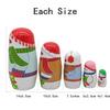 Konrisa 5pc Santa Claus Snowman Nesting Dolls Matryoshka Russian Nesting Dolls Wooden Figure Stacking Dools Birthday Party Supplies view 2