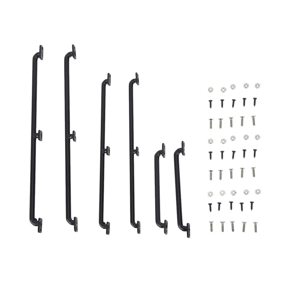 RC Car Body Shell Handrail Metal Upgrade Replacement Accessory Sturdy Durable Realistic Decoration for AXIAL HSP HPI Black 75mm 135mm 150mm 6 Pack