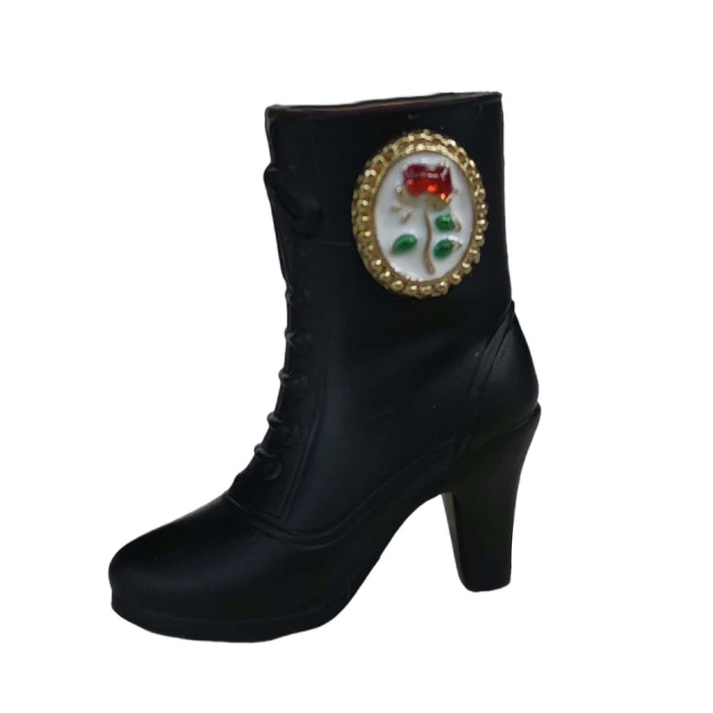 1/6 Scale Female Figure Boots High Heeled Shoes,Doll Accessories,Sturdy,Trendy,Miniature Action Figure Shoes for 12" Figures, Black Short