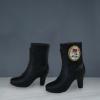 1/6 Scale Female Figure Boots High Heeled Shoes,Doll Accessories,Sturdy,Trendy,Miniature Action Figure Shoes for 12" Figures, Black Short view 3