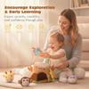 PIIKAGO Baby Toys 6-12 Months - Tree Stump with 5 Stuffed Safari Animals, Soft Busy Montessori Toys with Rattle, Crinkle, Squeaker, Mirror, Sensory Toys for Toddlers 1-3, Christmas Birthday Gift view 3