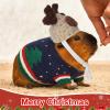 Clysee 10 Pcs Guinea Pig Clothes, 5 Guinea Pig Costume Outfit, 5 Mini Hat with Adjustable Strap Small Animal Warm Vest Sweater Cozy Hand Knitted Hat for Hamster Bunny (Modern) view 4