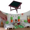 1/12 Miniature Mahjong Set, Dollhouse Gaming Table Chairs, Mahjong Furniture Model, Mahjong Table view 2