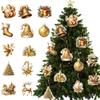 12pcs Christmas Decoration Gift Hangers  Elegant Gold Christmas Tree Ornament Hangers for Party & Holiday Decor view 1