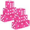 Abilat 12 Pieces 19mm Casino Dice Set Translucent 6 Sided Game Dices Square Corner Acrylic Dice for Casino Vegas Theme Birthday Party Supplies Table Games Board Games (Rose Red) view 1
