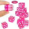 Abilat 12 Pieces 19mm Casino Dice Set Translucent 6 Sided Game Dices Square Corner Acrylic Dice for Casino Vegas Theme Birthday Party Supplies Table Games Board Games (Rose Red) view 2
