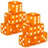 Abilat 12 Pieces 19mm Casino Dice Set Acrylic Translucent 6 Sided Game Dices Square Corner Dice for Casino Vegas Theme Birthday Party Supplies Board Games Classroom Teaching (Orange) view 1