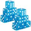 Abilat 12 Pieces 19mm Casino Dice Set Translucent 6 Sided Game Dices Square Corner Acrylic Dice for Casino Vegas Theme Birthday Party Supplies Board Games Classroom Teaching (Light Blue) view 1