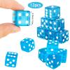 Abilat 12 Pieces 19mm Casino Dice Set Translucent 6 Sided Game Dices Square Corner Acrylic Dice for Casino Vegas Theme Birthday Party Supplies Board Games Classroom Teaching (Light Blue) view 2