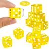 Abilat 12 Pieces 19mm Casino Dice Set Acrylic Translucent 6 Sided Game Dices Square Corner Dice for Casino Vegas Theme Birthday Party Supplies Board Games Table Games (Yellow) view 2