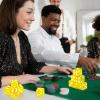 Abilat 12 Pieces 19mm Casino Dice Set Acrylic Translucent 6 Sided Game Dices Square Corner Dice for Casino Vegas Theme Birthday Party Supplies Board Games Table Games (Yellow) view 4