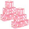 Abilat 12 Pieces 19mm Casino Dice Set Translucent 6 Sided Game Dices Square Corner Acrylic Dice for Casino Vegas Theme Birthday Party Supplies Board Games Classroom Teaching (Pink) view 1