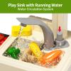 Pupu Pig Kids Kitchen Playset, Play Kitchen with Electric Stove, Grill, Sink, Play Food, ToyKitchen Accessories, Kitchen Interactive Play with Lights Sound Steam, Cooking Toys for Toddler Kid Gifts view 4