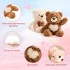 Adorlynetty 13.7 Teddy Bear Stuffed Animals with Heart, Cute Teddy Bear Plush for Kids Baby Girls BoysBeige view 3