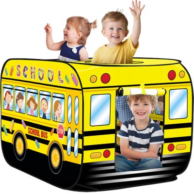 Dolanus School Bus Truck Play Tent Pop up for Kids Age 3, Playhouse Toys for 3 4 5 Kid Years Old Toddlers Boys Girls, Indoor Outdoor School Bus Toy, Birthday Gifts for 3+ Year Old Baby