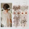 10Pcs Fashion Girls Rubber Band, Kids Cute Floral Bow Headwear, Stretchy Hair Rope Accessories view 2