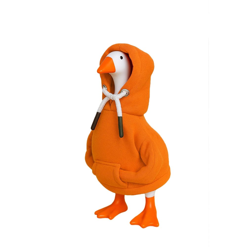 7 Inch Desk Goose Outfits Hoodies Tabletop Goose Accessory Mini Porch Goose Costume Magnetic Goose Statue Key Holder Clothes for Table Decor (Orange)